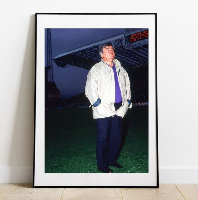 Loulou Nicollin sur la pelouse de Geoffroy-Guichard, 1990