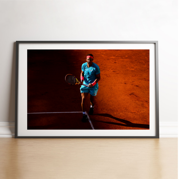 Rafael Nadal célèbre son point face à Djoko, Roland-Garros 2020